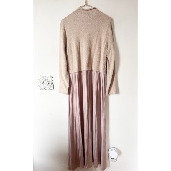 Anthropologie The Thea Eyelash Twofer Sweater Maxi Dress Blush Neutral XLP - Picture 10 of 12
